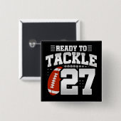 27 Jahre altes Tackle Football Party 27. Geburtsta Button (Vorne & Hinten)
