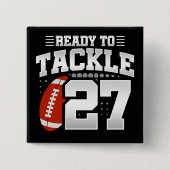 27 Jahre altes Tackle Football Party 27. Geburtsta Button (Vorderseite)