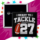 27 Jahre altes Tackle Football Party 27. Geburtsta Button
