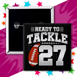 27 Jahre altes Tackle Football Party 27. Geburtsta Button
