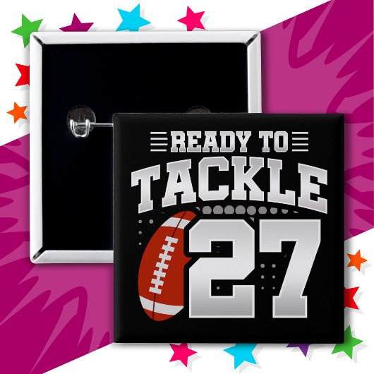 27 Jahre altes Tackle Football Party 27. Geburtsta Button