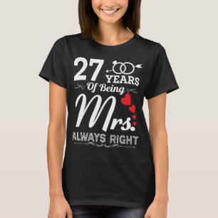 27 Jahre Ehefrau 27. Hochzeit T-Shirt