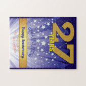 27 Jahre Erholung Jahrestag kühne Zahl Puzzle (Horizontal)