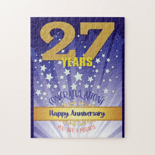 27 Jahre Erholung Jahrestag kühne Zahl Puzzle (Vertikal)