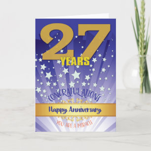 27 Jahre Genesungsjubiläum Fette Ziffern Karte