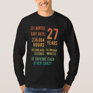 27 Jahre Verheiratet Funny 27. Hochzeitstag T-Shirt