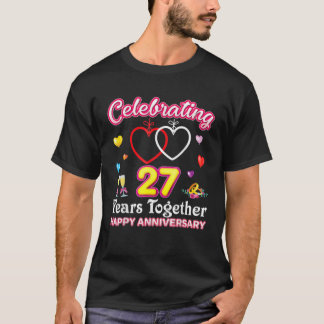 27 Jahre zusammen glücklich 27. Hochzeit A T-Shirt