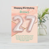 27-jährige Mädchen Happy Birthday Card (Stehend Vorderseite)
