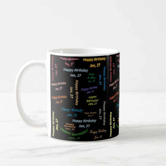 27. Januar Geburtstags-Tasse Kaffeetasse (Links)