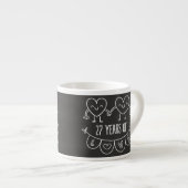 27. Jubiläum Geschenk Chalk Herzen Espressotasse (Vorderseite Rechts)