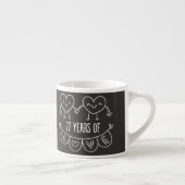 27. Jubiläum Geschenk Chalk Herzen Espressotasse (Rechts)