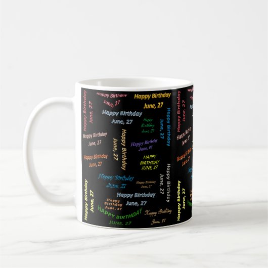 27. Juni Geburtstags-Tasse Kaffeetasse (Links)