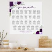 27 Lila Rose Chic Wedding Seating Chart Poster (Küche)