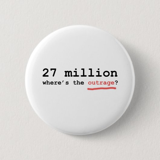 27 Million - wo ist das Verbrechen? Button (Vorderseite)