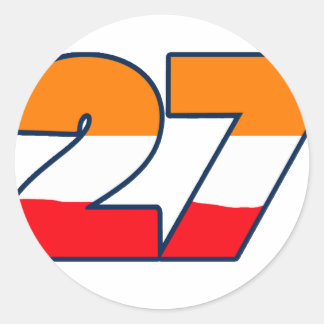 27 neu runder aufkleber