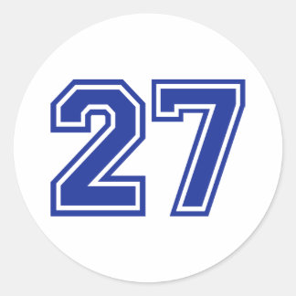 27 - Nummer Runder Aufkleber
