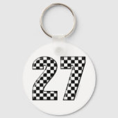 27 Schachbretter Flaggennummer Schlüsselanhänger (Vorderseite)