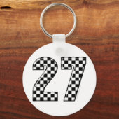 27 Schachbretter Flaggennummer Schlüsselanhänger (Vorderseite)