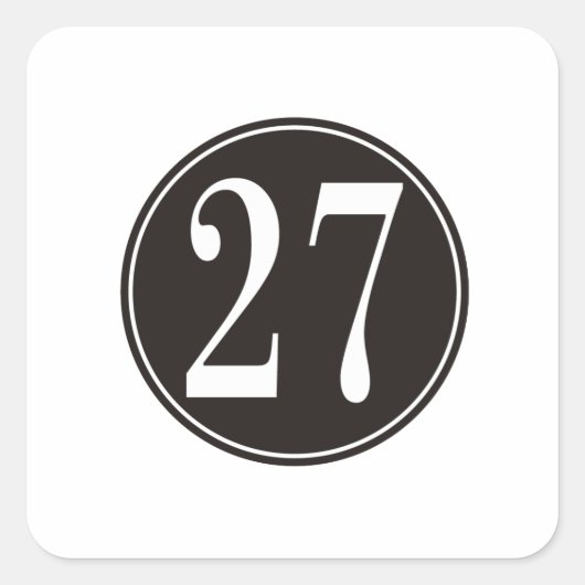 27 Schwarzer Kreis Quadratischer Aufkleber (Vorderseite)