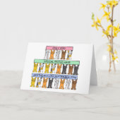 27. September Cartoon Katzen mit Bannern Karte (Gelbe Blume)