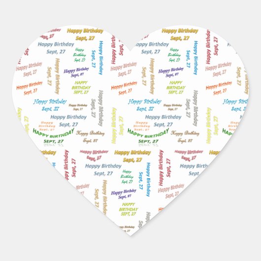 27. September Herz-Aufkleber (Vorderseite)