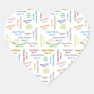 27. September Herz-Aufkleber