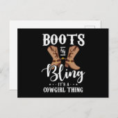 27,Stiefel und Bling es ein Cowgirl Sache Einladungspostkarte (Vorne/Hinten)