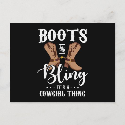 27,Stiefel und Bling es ein Cowgirl Sache Einladungspostkarte (Vorderseite)
