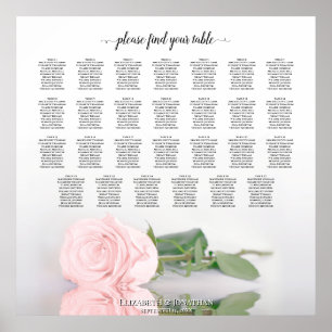 27 Tabelle Hochzeitskarte Romantische Rosa Rose Poster