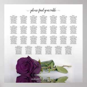 27 Tabelle Hochzeitskartentabelle Pflaume Lila Ros Poster
