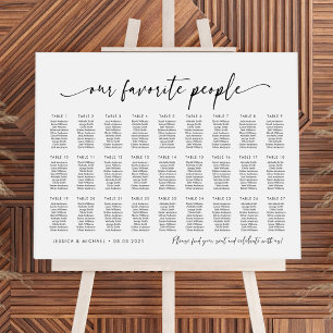 27 Tabellen Unsere Lieblings-Sitzplan Poster