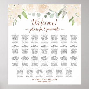 27 Tafelsekt Peach Boho Rose Sitzplan Poster