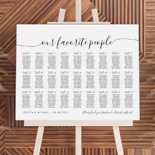 27 Tisch Elegant unsere Lieblings-Sitzkarte Poster