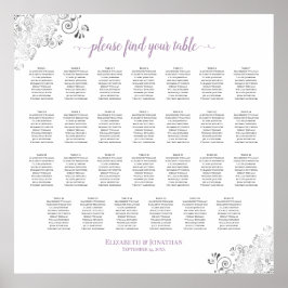 27 Tischlacy Seating Chart White Lavendel Poster