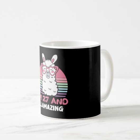 27 Year Old Bday Llamazing 27th Birthday Llama Kaffeetasse (VorderseiteRechts)