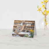 27th Birthday Cute Ginger Kitty Cat Bubble Bath Karte (Gelbe Blume)