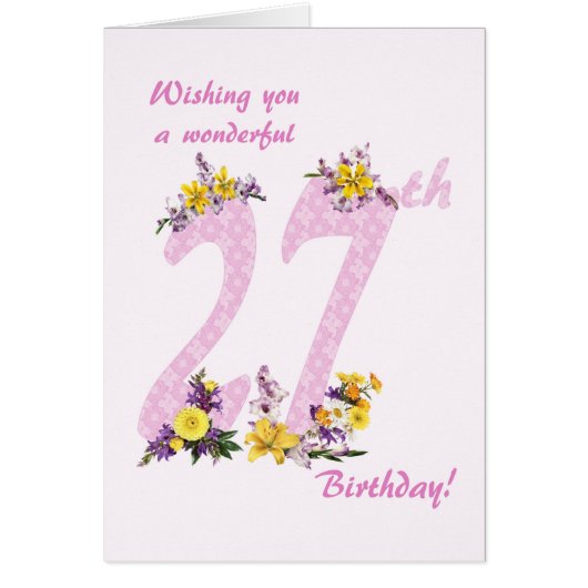 27th Birthday Flower Decorated Numbers (Vorne)