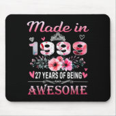 27th Birthday Made In 1999 27 Years Of Being Aweso Mousepad (Vorne)