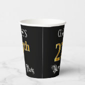 27th Birthday Party — Fancy Script, Faux Gold Look Pappbecher (Rechts)