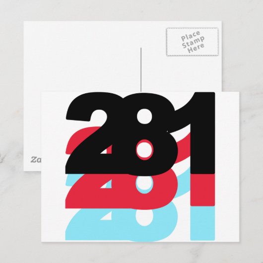 281 Flächencode Postkarte (Vorne/Hinten)