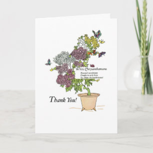 2836 White Mums Thank You Dankeskarte