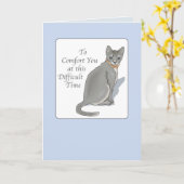 2846 Beileid für graue Katzen Karte (Gelbe Blume)