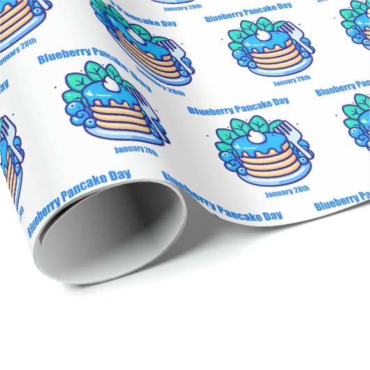 28.01. - Blueberry Pancake Day Geschenkpapier (Rolleneckpunkt)