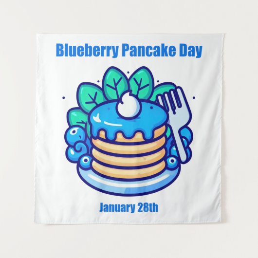 28.01. - Blueberry Pancake Day Wandteppich (Vorderseite)