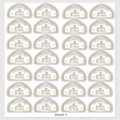 28 12oz Skep-förmige Honey Labels Gold Rim & Bee (Blatt)