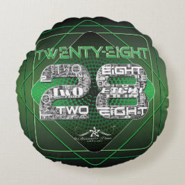 28 Achtundzwanzig Rundes Kissen