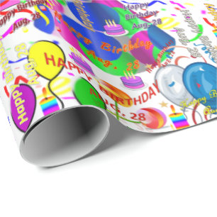 28. August Geburtstag Geschenkverpackungspapier Geschenkpapier