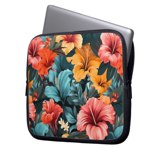 28 Blumenmuster Laptopschutzhülle (Vorderseite Links)