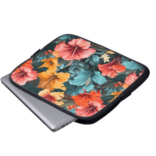 28 Blumenmuster Laptopschutzhülle (Vorne Knopf)