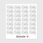 28 Custom Modern 4/5 Letters Name Word Black Aufkleber (Blatt)